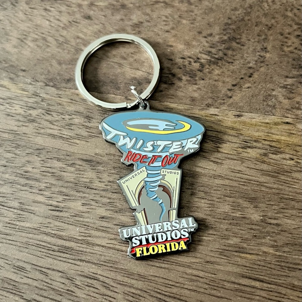 Vintage Universal Studios Florida Twister Ride it Out Keychain Rare HTF